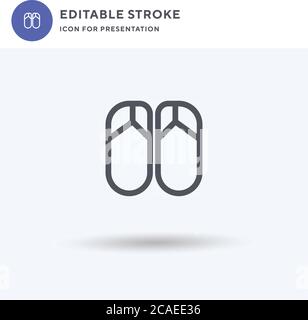 Flips Flops icon vector, filled flat sign, solid pictogram isolated on white, logo illustration. Flips Flops icon for presentation. Stock Vector