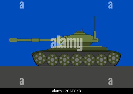 Side view of a tank - flat design Stock Vector