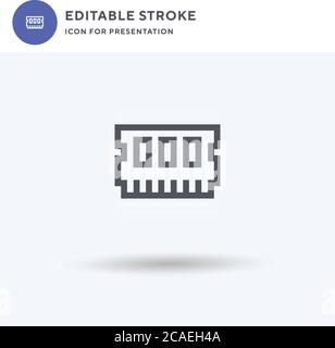 Ram icon vector, filled flat sign, solid pictogram isolated on white, logo illustration. Ram icon for presentation. Stock Vector