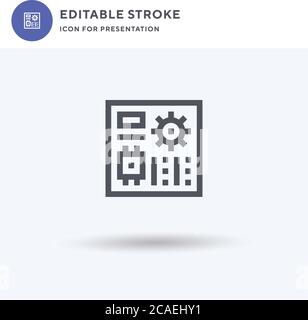 Motherboard icon vector, filled flat sign, solid pictogram isolated on white, logo illustration. Motherboard icon for presentation. Stock Vector