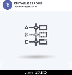 Timeline icon vector, filled flat sign, solid pictogram isolated on white, logo illustration. Timeline icon for presentation. Stock Vector