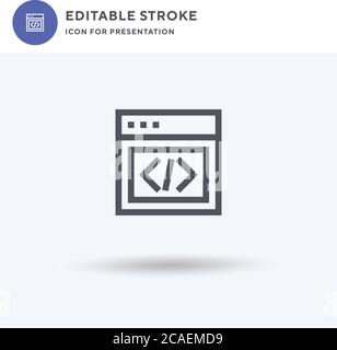 Code icon vector, filled flat sign, solid pictogram isolated on white, logo illustration. Code icon for presentation. Stock Vector