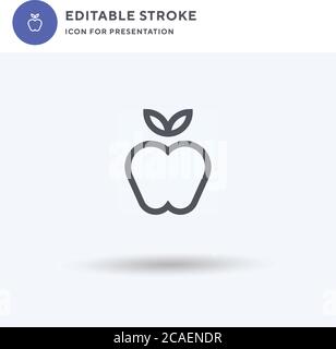 Apple icon vector, filled flat sign, solid pictogram isolated on white, logo illustration. Apple icon for presentation. Stock Vector