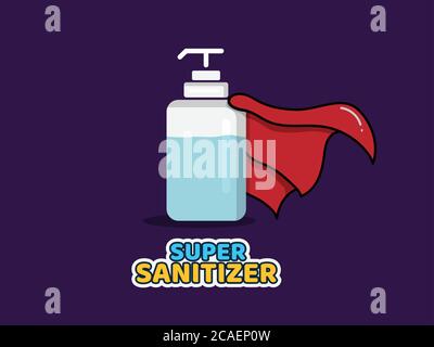 Super Sanitizer for awareness for wash hands due to coronavirus Stock Vector