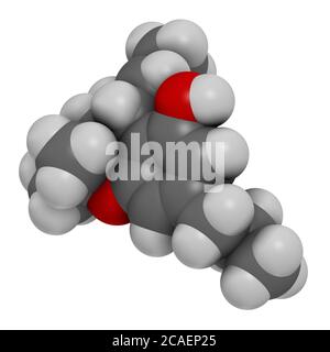 Tetrahydrocannabivarin Or THCV Cannabinoid Molecule. 3D Rendering ...