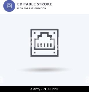 Ethernet icon vector, filled flat sign, solid pictogram isolated on white, logo illustration. Ethernet icon for presentation. Stock Vector