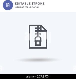 Zip icon vector, filled flat sign, solid pictogram isolated on white, logo illustration. Zip icon for presentation. Stock Vector