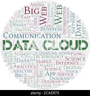Data Cloud vector word cloud, made with the text only. Stock Vector