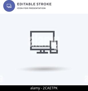 Televisions icon vector, filled flat sign, solid pictogram isolated on white, logo illustration. Televisions icon for presentation. Stock Vector
