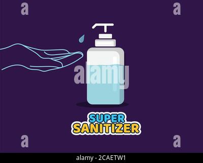 Super sanitizer - best use for covid 19 awareness campaign Stock Vector