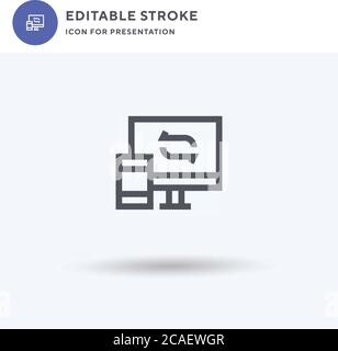 Syncing icon vector, filled flat sign, solid pictogram isolated on white, logo illustration. Syncing icon for presentation. Stock Vector