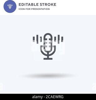 Voice Control icon vector, filled flat sign, solid pictogram isolated on white, logo illustration. Voice Control icon for presentation. Stock Vector