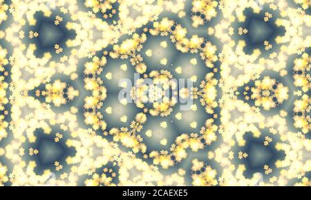 Abstract yellow and blue kaleidoscope patterned background Stock Photo