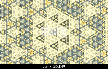 Abstract yellow and blue kaleidoscope patterned background Stock Photo
