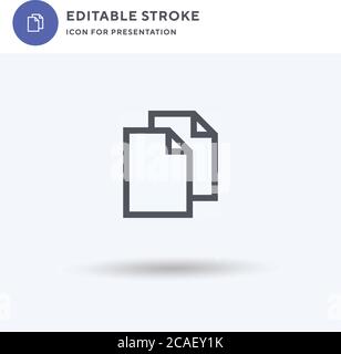Copy icon vector, filled flat sign, solid pictogram isolated on white, logo illustration. Copy icon for presentation. Stock Vector