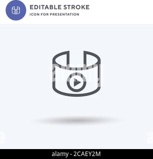 Virtual icon vector, filled flat sign, solid pictogram isolated on white, logo illustration. Virtual icon for presentation. Stock Vector
