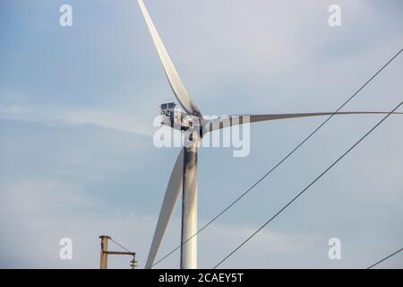 Destroyed Windmill Destroyed windmill, wind power accident, short circuit and fire damaged ...