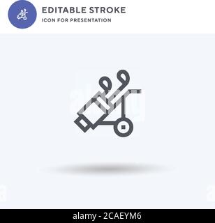 Golf Bag icon vector, filled flat sign, solid pictogram isolated on white, logo illustration. Golf Bag icon for presentation. Stock Vector