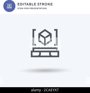 D Scanner icon vector, filled flat sign, solid pictogram isolated on white, logo illustration. D Scanner icon for presentation. Stock Vector
