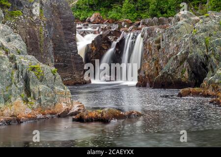 La Manche Creek waterfall, La Manche Provincial Park, Newfoundland and Labrador NL, Canada Stock Photo