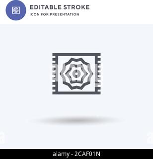 Rug icon vector, filled flat sign, solid pictogram isolated on white, logo illustration. Rug icon for presentation. Stock Vector