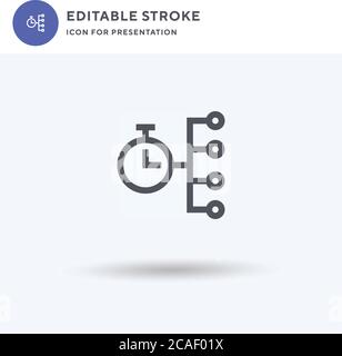 Schedule icon vector, filled flat sign, solid pictogram isolated on white, logo illustration. Schedule icon for presentation. Stock Vector