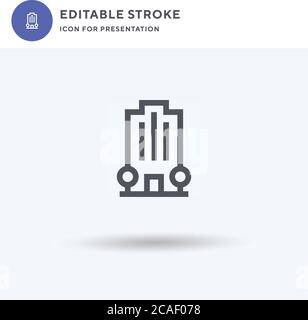 Office icon vector, filled flat sign, solid pictogram isolated on white, logo illustration. Office icon for presentation. Stock Vector