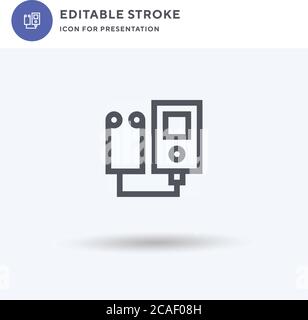 Mp icon vector, filled flat sign, solid pictogram isolated on white, logo illustration. Mp icon for presentation. Stock Vector