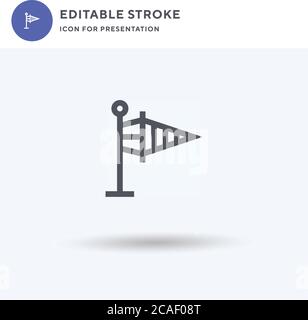 Air Sock icon vector, filled flat sign, solid pictogram isolated on white, logo illustration. Air Sock icon for presentation. Stock Vector