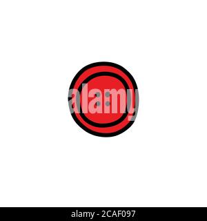 button for clothes doodle icon, vector color illustration Stock Vector