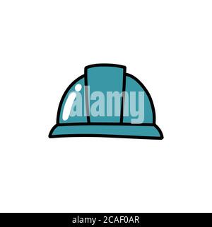 construction helmet doodle icon, vector illustration Stock Vector