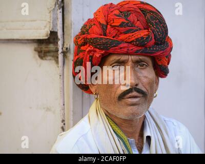 1 indian Rajasthani Villager Adult man Ok sign showing Stock Photo - Alamy