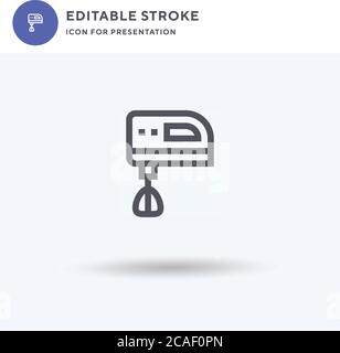 Electric Mixer icon vector, filled flat sign, solid pictogram isolated on white, logo illustration. Electric Mixer icon for presentation. Stock Vector