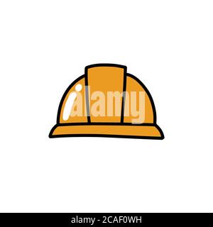 construction helmet doodle icon, vector illustration Stock Vector