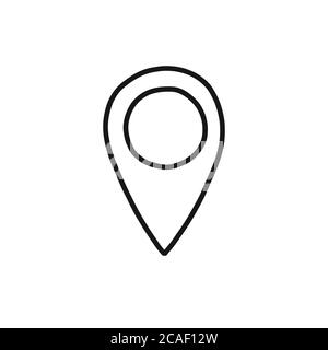 map pointer doodle icon, vector illustration Stock Vector