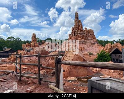 Orlando,FL/USA- 7/25/20: The view of the Big Thunder Mountain ride at Walt Disney World in Orlando, Florida. Stock Photo