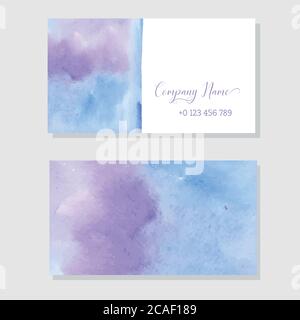 Hand Painted Art Of Watercolor Blue Color Paint On Watercolor Paper Stock Vector