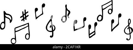 Various musical notes in black Stock Vector