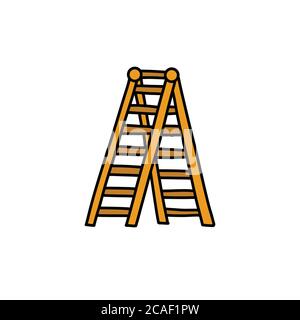 stairs doodle icon, vector color illustration Stock Vector