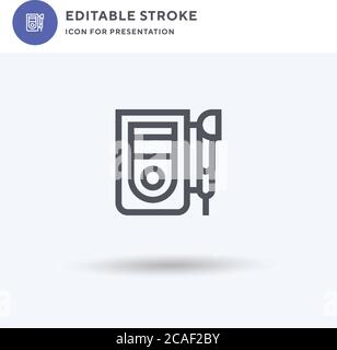Ultrasound icon vector, filled flat sign, solid pictogram isolated on white, logo illustration. Ultrasound icon for presentation. Stock Vector