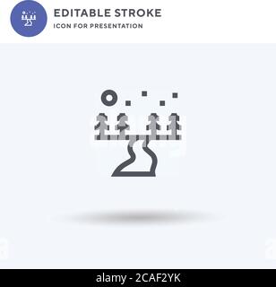 Path icon vector, filled flat sign, solid pictogram isolated on white, logo illustration. Path icon for presentation. Stock Vector