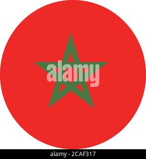 Vector - Morocco Flag Glossy Button Stock Vector