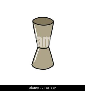 bar measuring cup doodle icon, vector color illustration Stock Vector