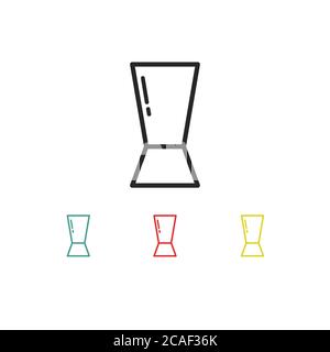 bar jigger line icon, vector illustration Stock Vector
