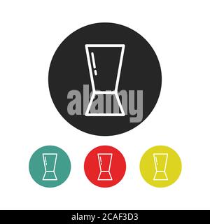 bar jigger line icon, vector illustration Stock Vector