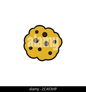 chocolate chip cookies doodle icon, vector color illustration Stock Vector