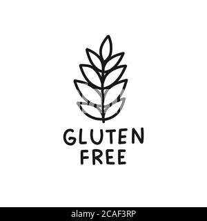 gluten free symbol doodle icon, vector line illustration Stock Vector