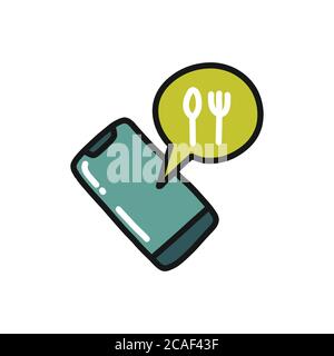 food delivery doodle icon, vector illustration Stock Vector