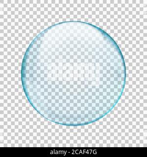 Blue translucent light sphere with glares and transparency Stock Vector