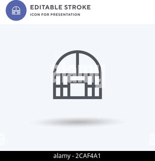 Dome Greenhouse icon vector, filled flat sign, solid pictogram isolated on white, logo illustration. Dome Greenhouse icon for presentation. Stock Vector
